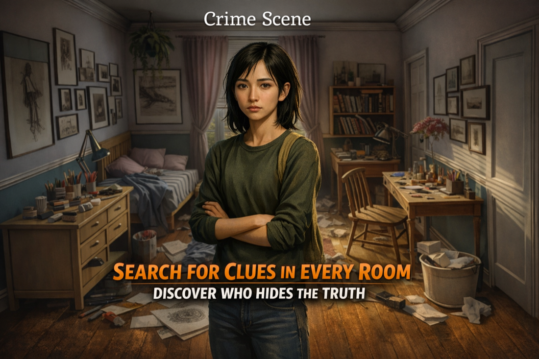 Dialogue with a suspect, showing choices that steer the interview.